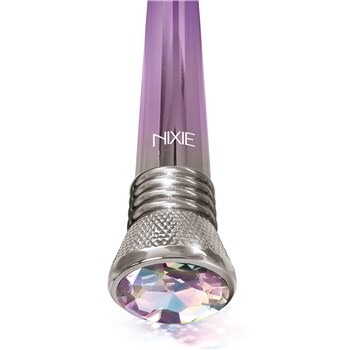 Nixie Purple Ombre G-Spot Metallic Vibrator Close Up on Bottom Showing Gem