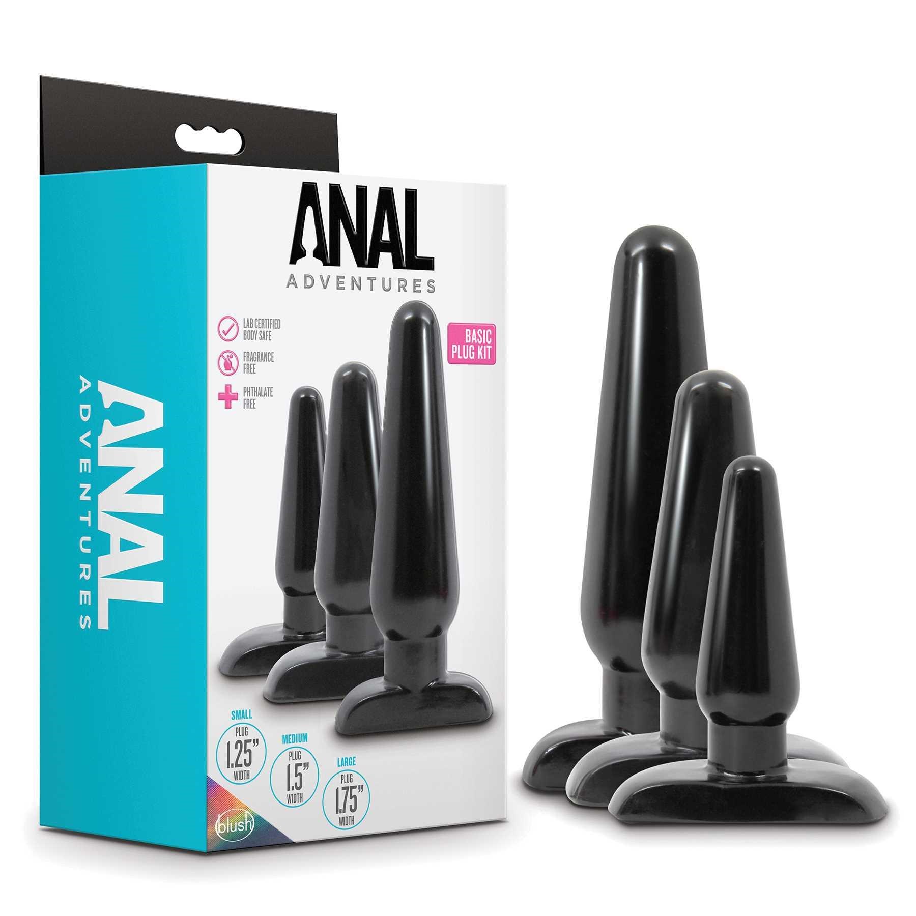 anal adventures basic plug kit box packaging