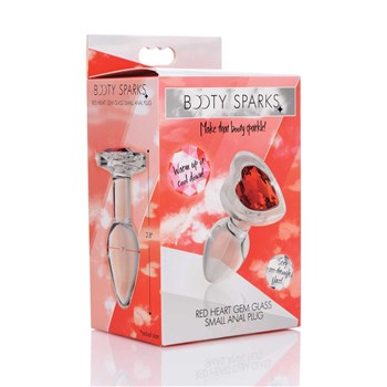Booty Sparks Red Heart Gem Glass Anal Plug box packaging

