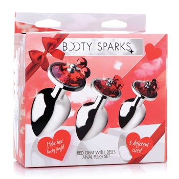 Booty Sparks Red Gem With Bells Anal Plug Set box packaging