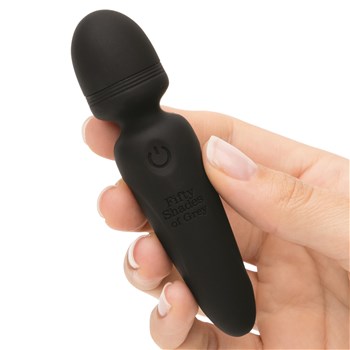 Fifty Shades of Grey Sensation Mini Wand Massager Hand Shot to Show Size