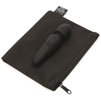 Fifty Shades of Grey Sensation Mini Wand Massager Product and Storage Bag