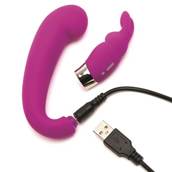 Happy Rabbit Mini G-Spot Curve Vibrator - Vibrator Showing Where Charger is Placed