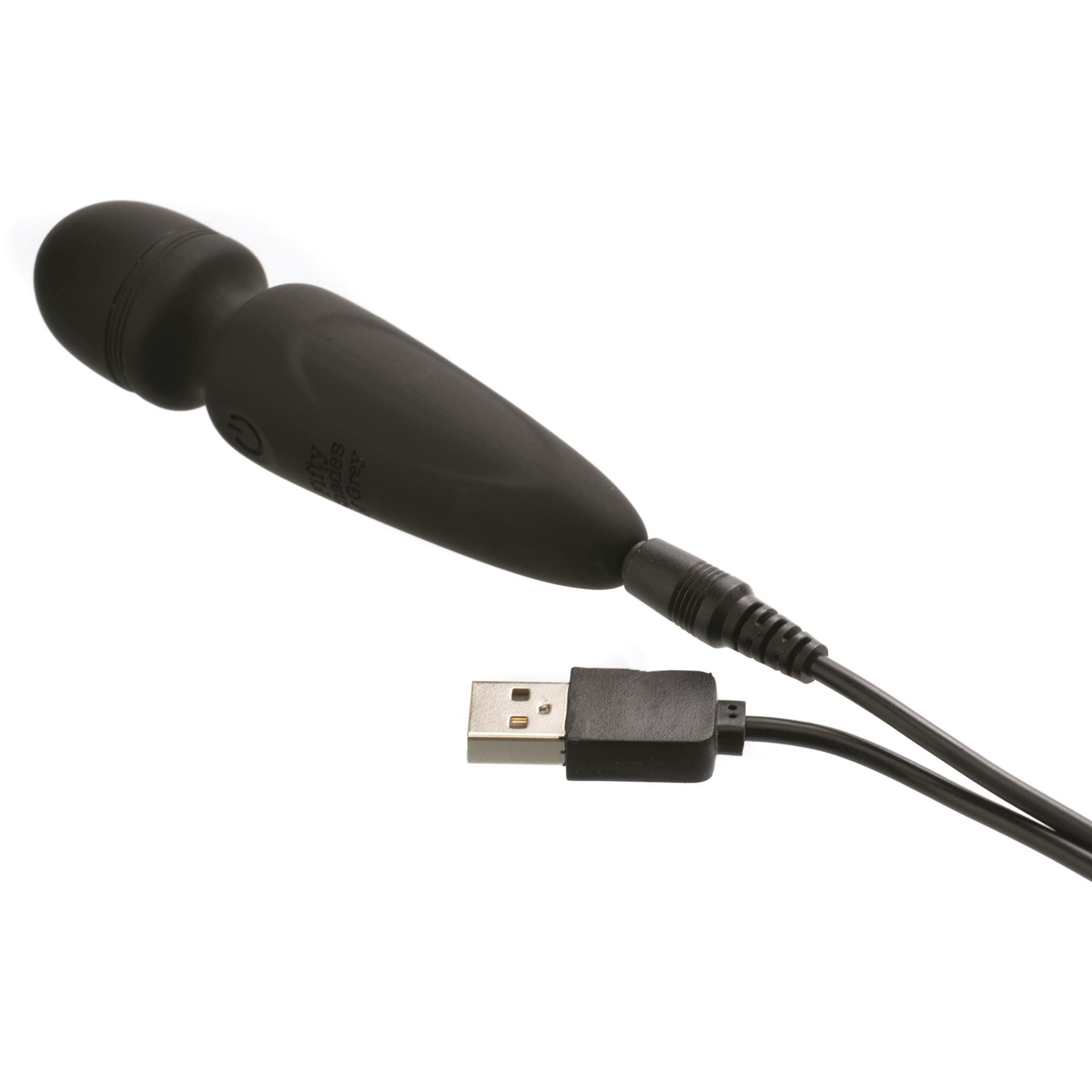 Fifty Shades of Grey Sensation Mini Wand Massager-Showing Where Charger is Placed