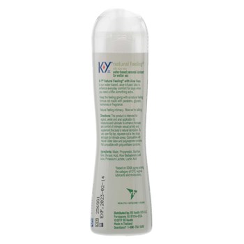 K-Y Natural Feeling With Aloe Vera Lubricant back of bottle