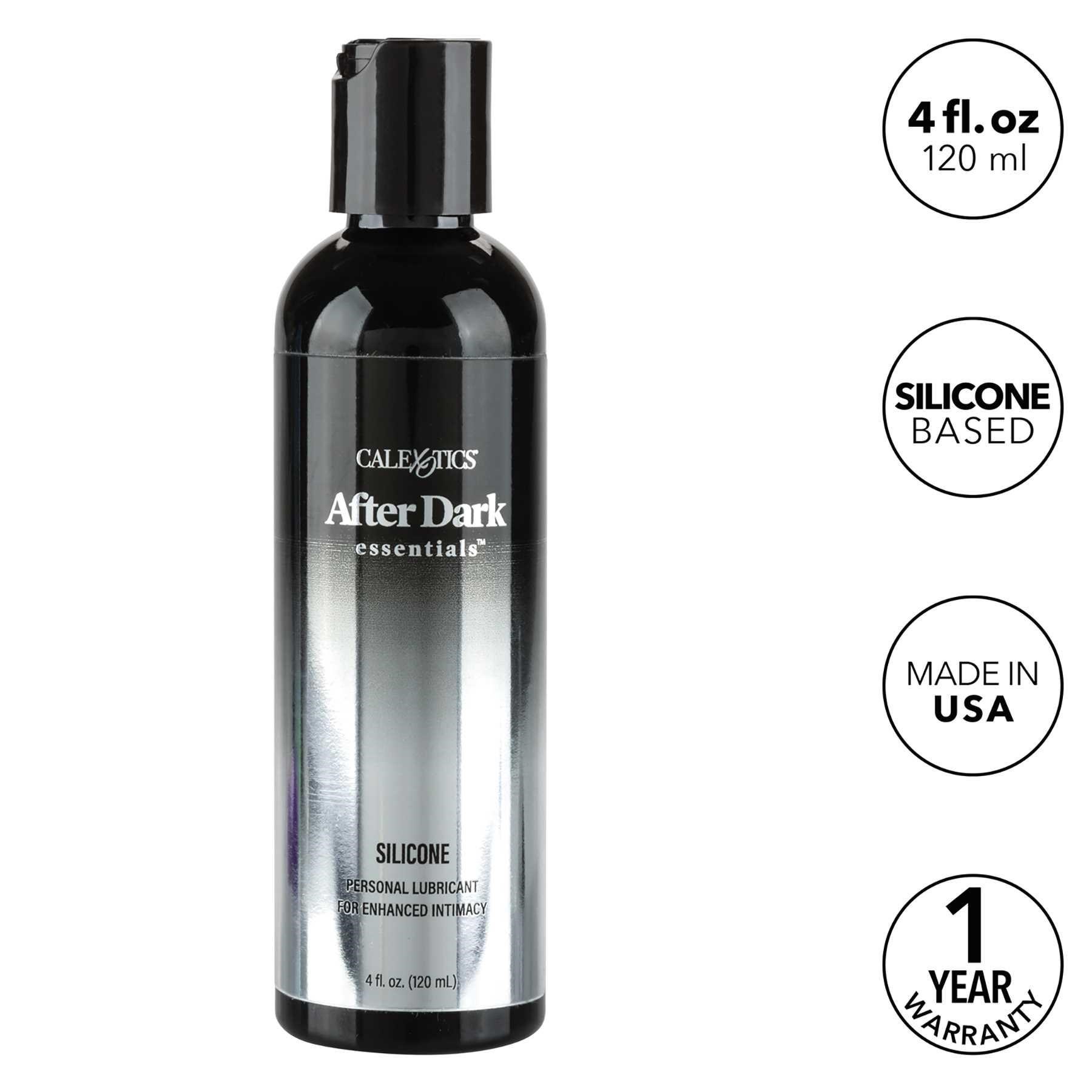 AFTER DARK ESSENTIALS SILICONE LUBRICANT bullet points