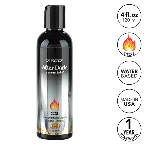 AFTER DARK ESSENTIAL SIZZLE LUBRICANT bullet points