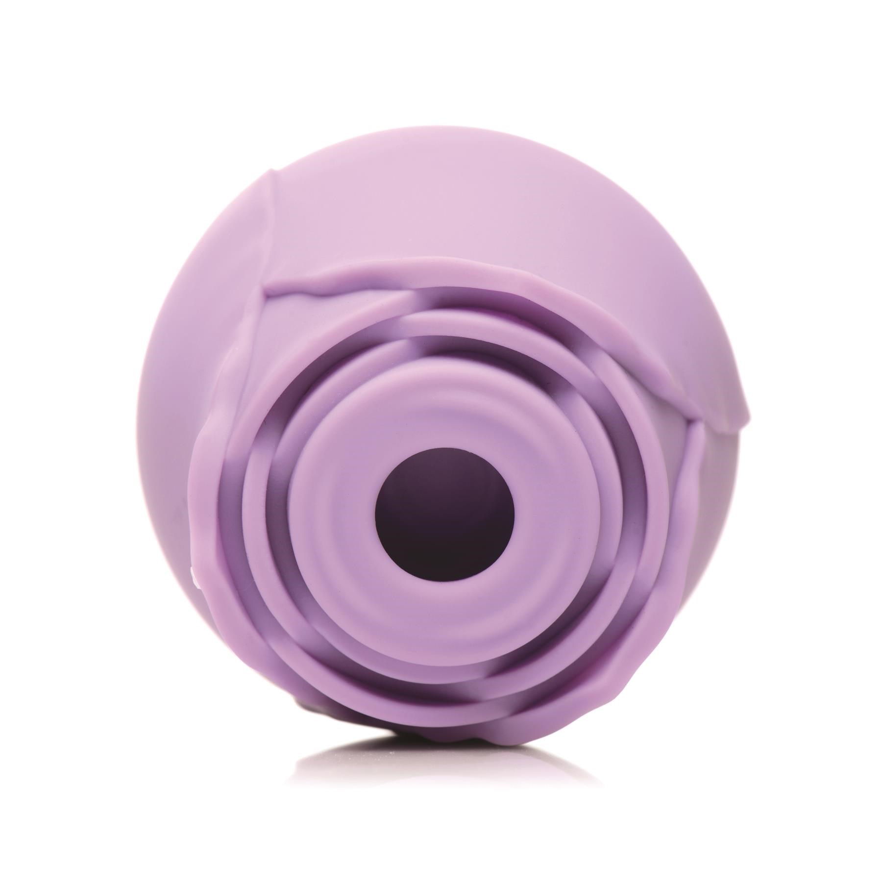 Bloomgasm Suction Rose Clitoral Stimulator Showing Clitoral Stimulator - Showing Top - Purple