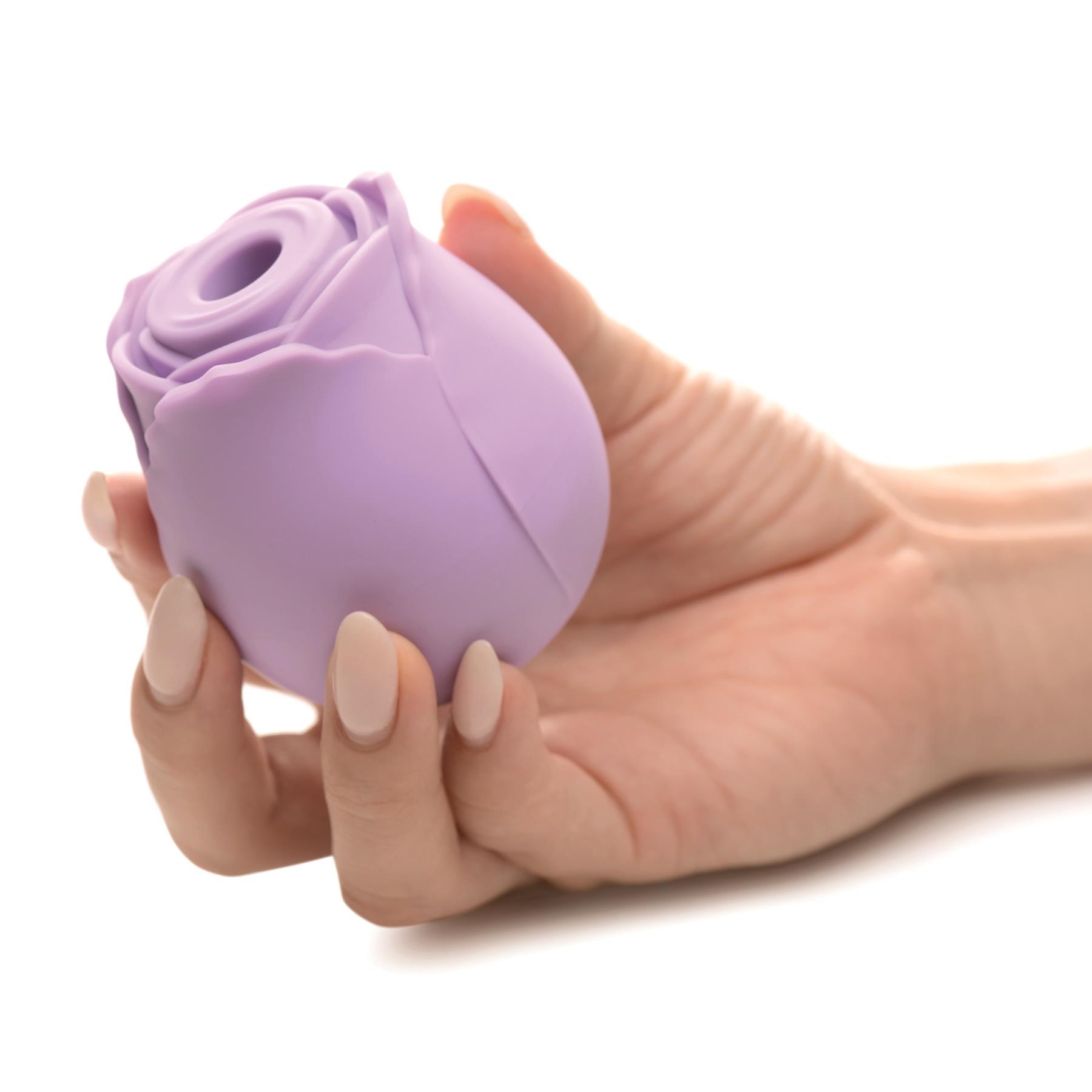 Bloomgasm Suction Rose Clitoral Stimulator Hand Shot - Purple