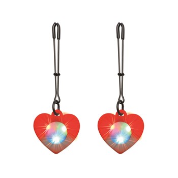 Charmed Light Up Heart Nipple Clamps Product Shot #1