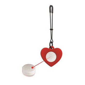 Charmed Light Up Heart Nipple Clamps Product Shot Showing Where Light is Placed