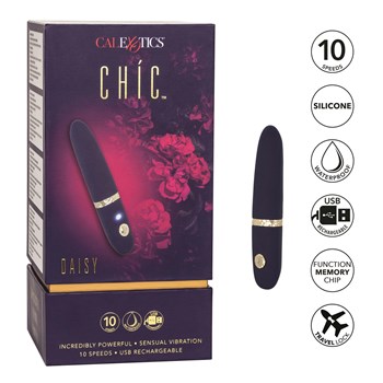 Chic Daisy Mini Massager - Package Shot and Features