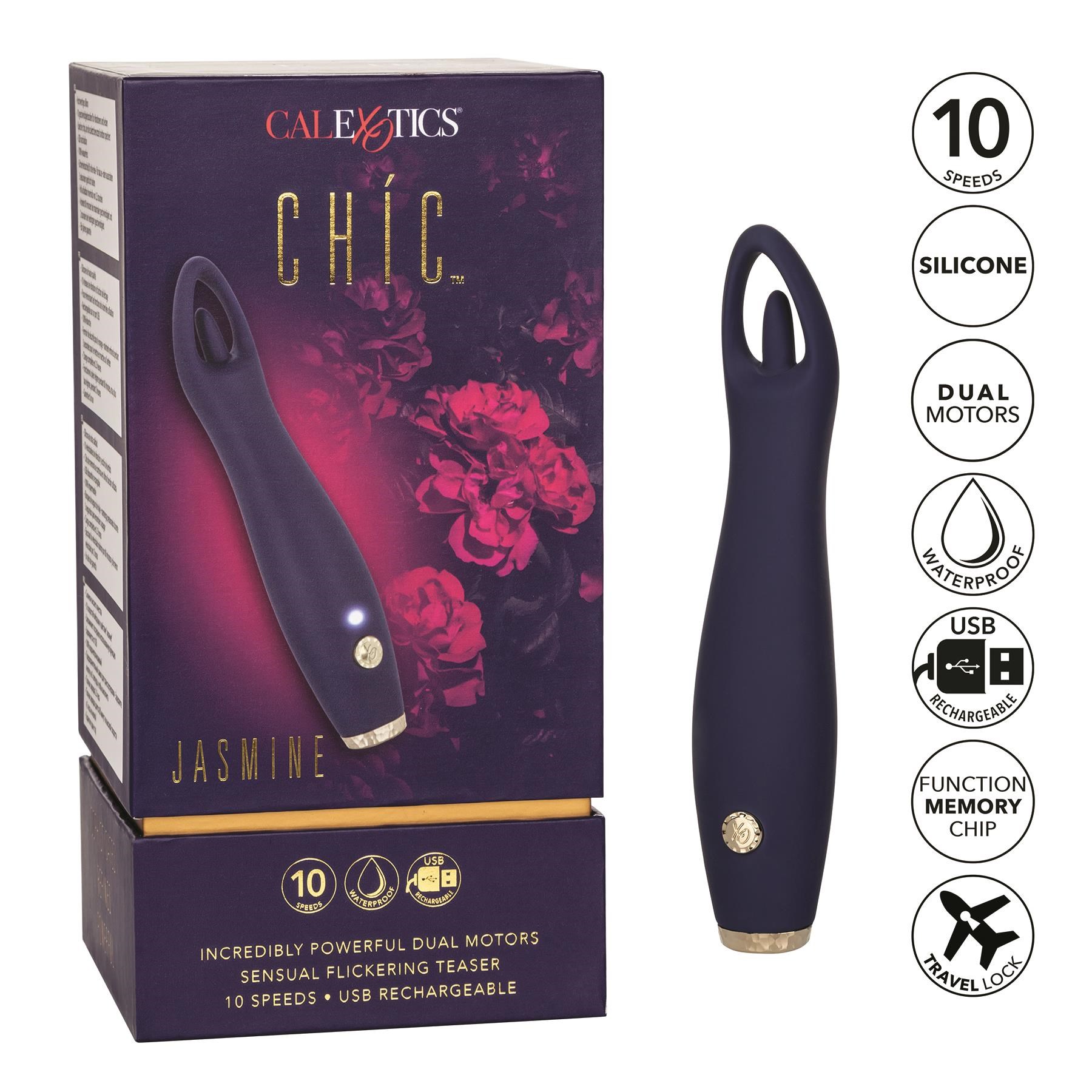 Chic Jasmine Clitoral Tongue Teaser Packaging and Features