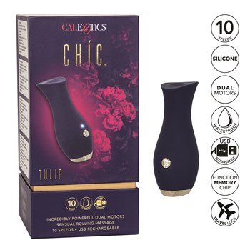 Chic Tulip Rolling Clitoral Stimulator Package and Features