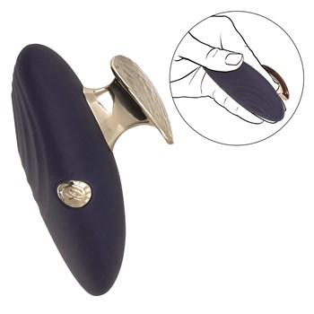 Chic Violet Finger Massager - Product and Diagram of Use