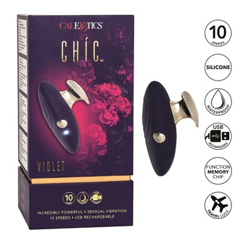 Chic Violet Finger Massager - Package and Features