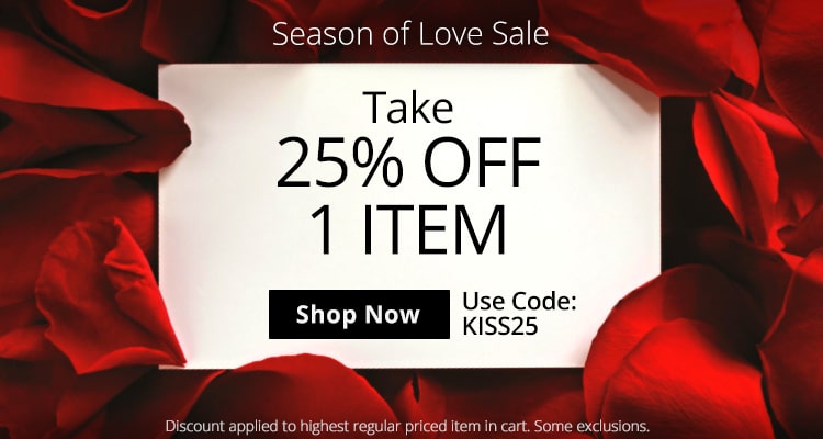 Use Code KISS25 For 25% Off 1 Item!
