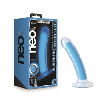 Neo Elite Tao Glow-In-The-Dark Dildo Product and Packaging