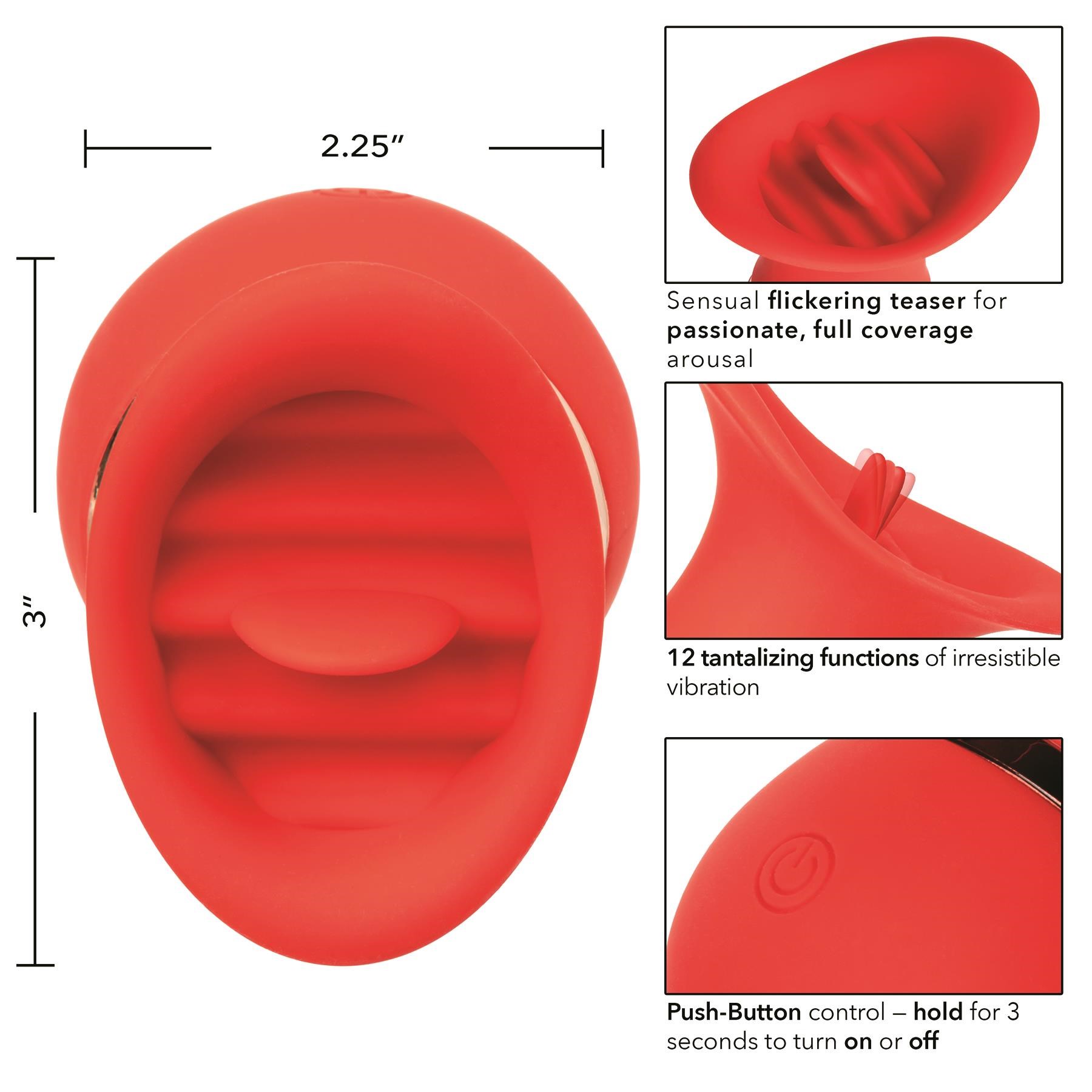 French Kiss Charmer Clitoral Stimulator Instructions and Measurements