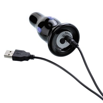 A&E Rear Rocker Vibrating Glass Plug with USB charging cable