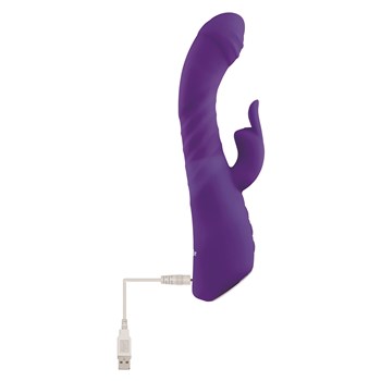 Eve's Posh Thrusting Warming Rabbit Product Showing Where Charger is Placed
