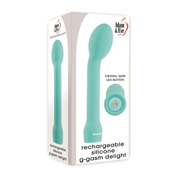 Adam & Eve Rechargeable Silicone G-Gasm Delight Packaging Shot