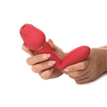 Bloomgasm Sweet Heart Rose Clitoral Stimulator Hand Shot - Showing Bending Action