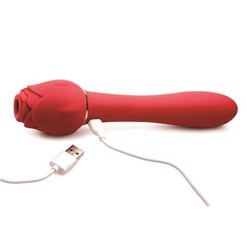 Bloomgasm Sweet Heart Rose Clitoral Stimulator - Showing Where Charger is Placed #2