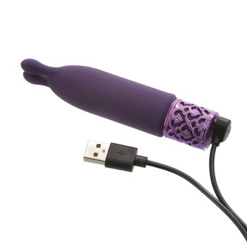 Royal Gems Twinkle Rechargeable Mini Rabbit Massager - Showing Where Charger is Placed