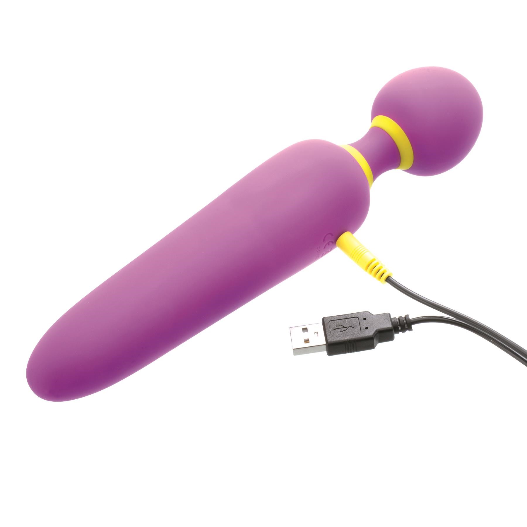 Romp Couples Pleasure Kit - Romp Flip Wand Massager - Showing Where Charger is Placed