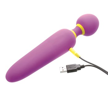 Romp Couples Pleasure Kit - Romp Flip Wand Massager - Showing Where Charger is Placed