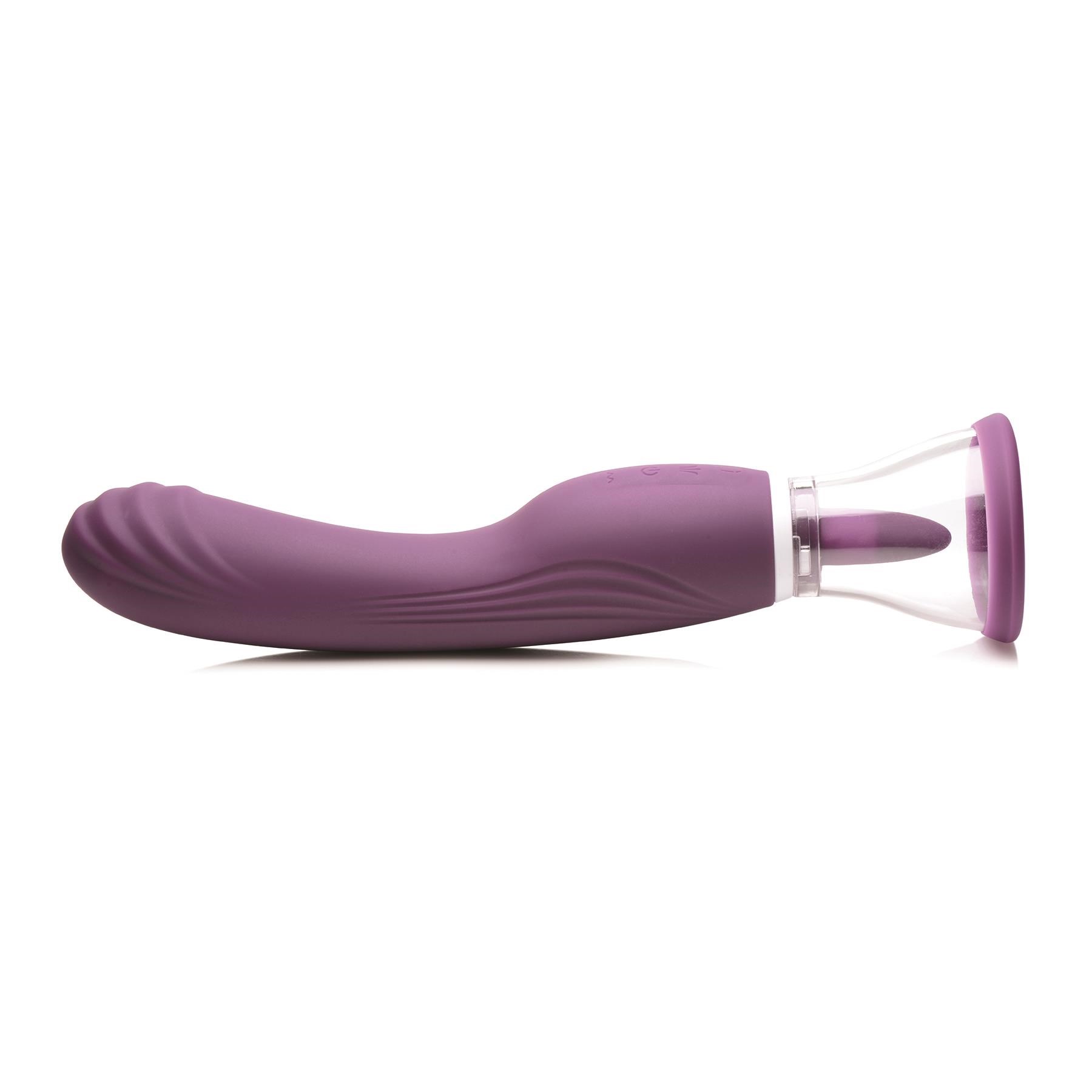 Shegasm Lickgasm Vibrating Pussy Pump - Side Shot with Small Cup