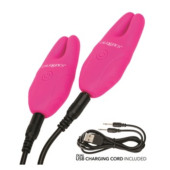 Silicone Remote Control Nipple Clamps - Showing Where Charger is Placed