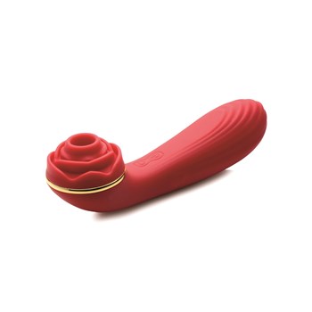Bloomgasm Passion Petals Suction Rose Vibrator Product Shot #3 - Red