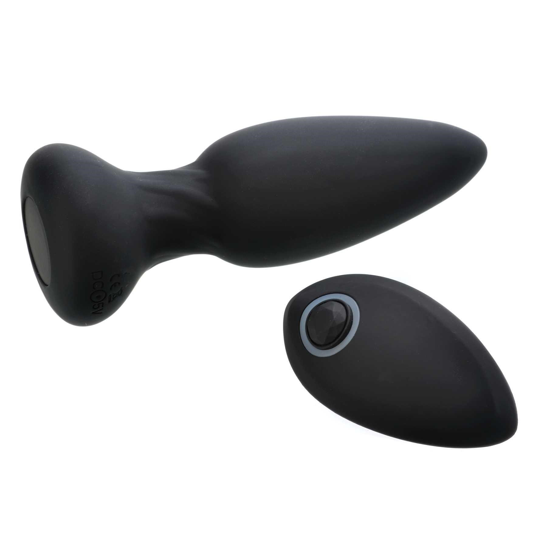 Silicone Vibrating Anal Plug side view with remote control