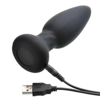 Silicone Rimming Anal Plug with USB charging cable