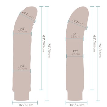 Lux Rechargeable Remote Control Thrusting Sex Machine - Dildo Dimensions