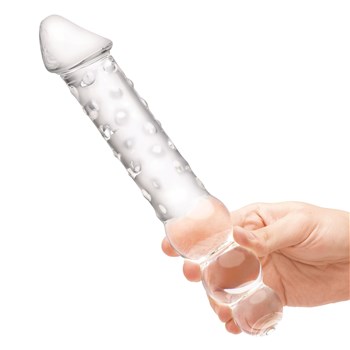 Glas 12 Inch Double Ended Glass Dildo - Hand Shot #1