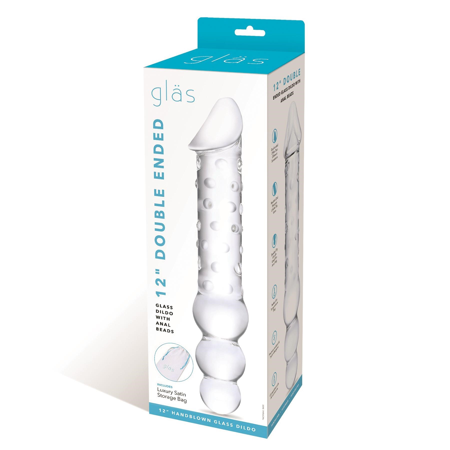 Glas 12 Inch Double Ended Glass Dildo - Packaging Shot
