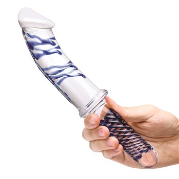 Glas 11" Realistic Double Ended Glass Dildo - Hand Shot #1