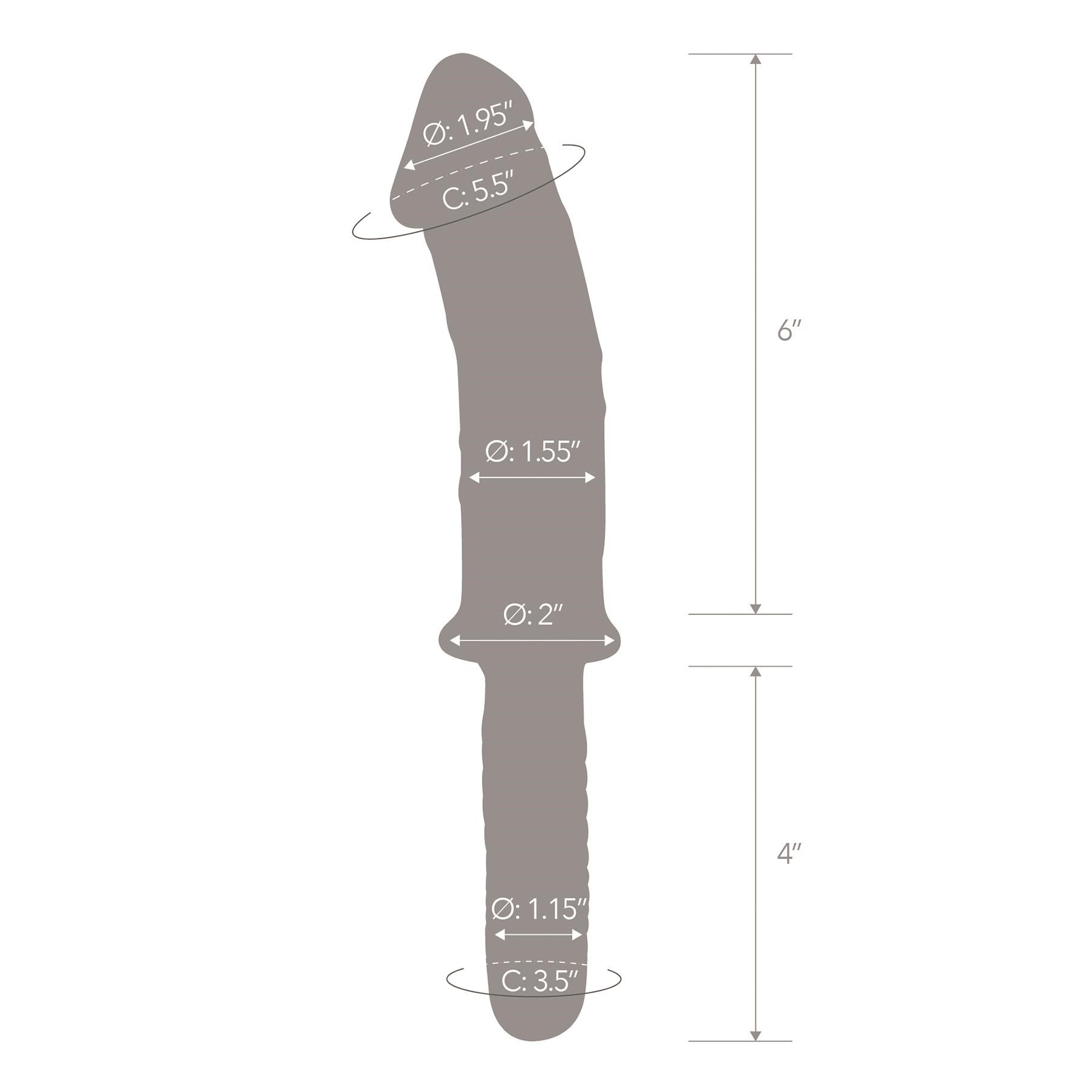 Glas 11" Realistic Double Ended Glass Dildo - Dimensions
