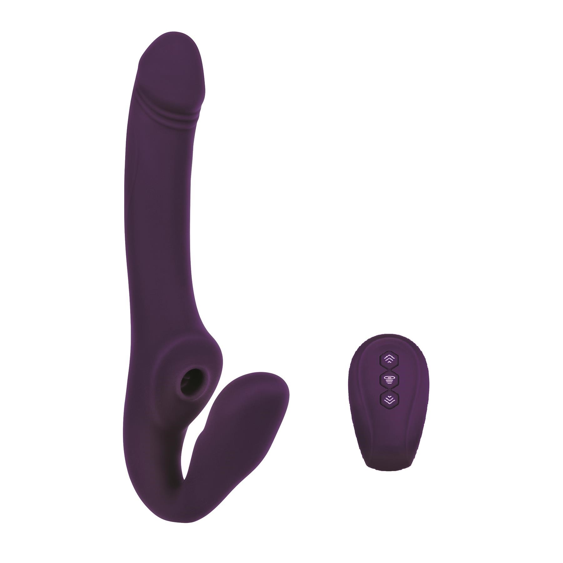 2 Become 1 Strapless Strap-On With Air Pulse Clit Stimulator - Vibrator and Remote