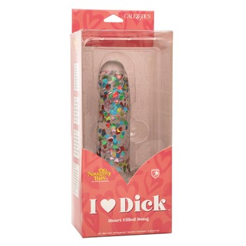 Naughty Bits I Love Dick Heart Filled Dildo - Packaging Shot