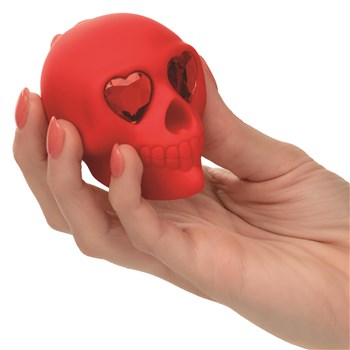 Naughty Bits Bone Head Handheld Massager - Hand shot to Show Size