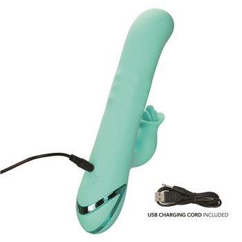 California Dreaming Bel Air Bombshell Dual Stimulator - Showing Where Charger Cable is Inserted