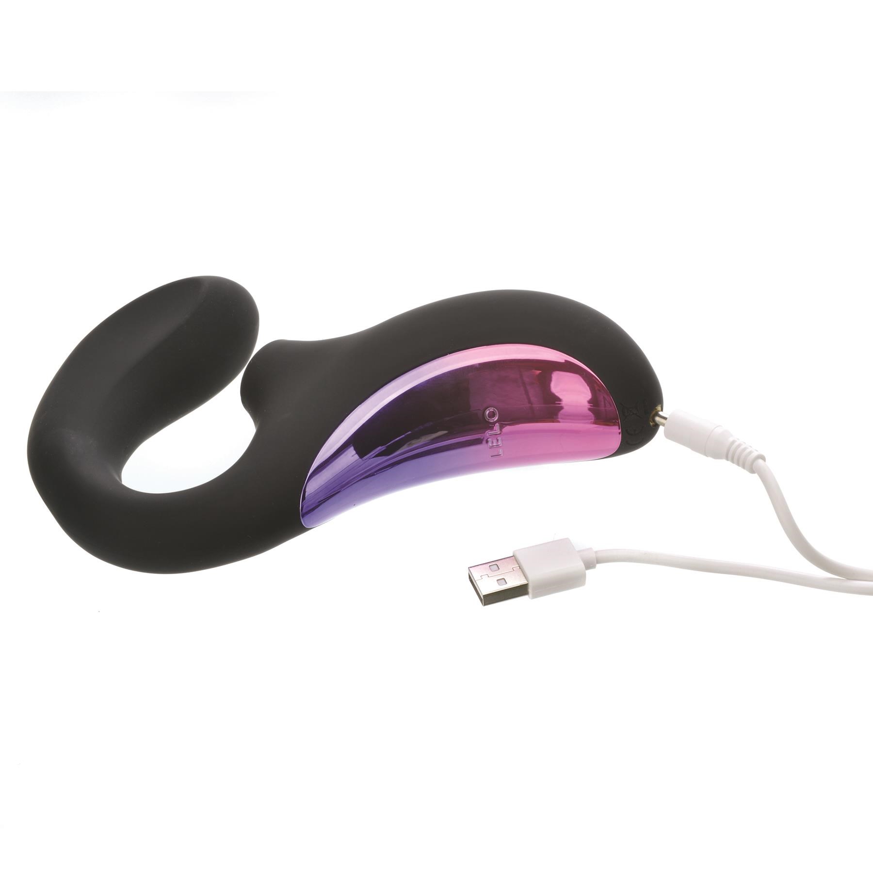 Lelo Enigma Cruise Sonic Dual Stimulator - Product Shot Showing Where Charger Cable is Inserted