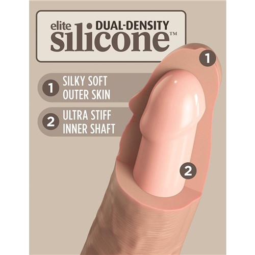 KingCock Elite 6 Inch Vibrating Dual Density Silicone Dildo - Showing Inside Materials
