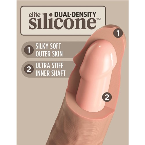 Kingcock Elite 7 Inch Dual Density Silicone Dildo - Showing Materials