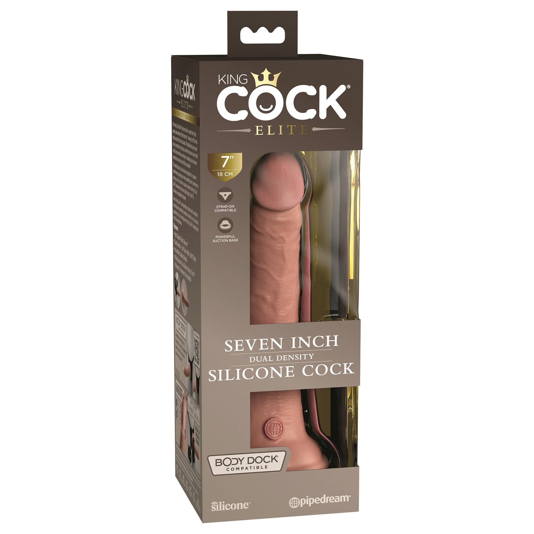 Kingcock Elite 7 Inch Dual Density Silicone Dildo - Packaging #1