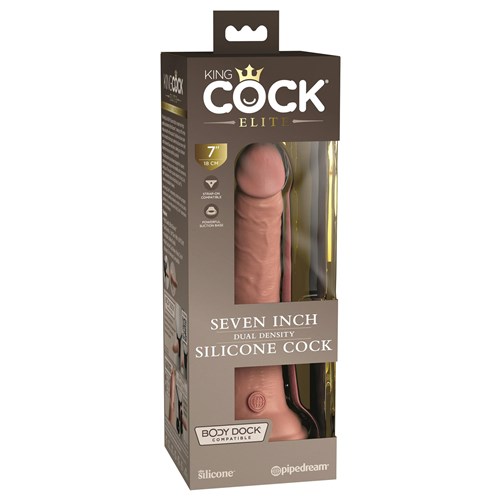 Kingcock Elite 7 Inch Dual Density Silicone Dildo - Packaging #1